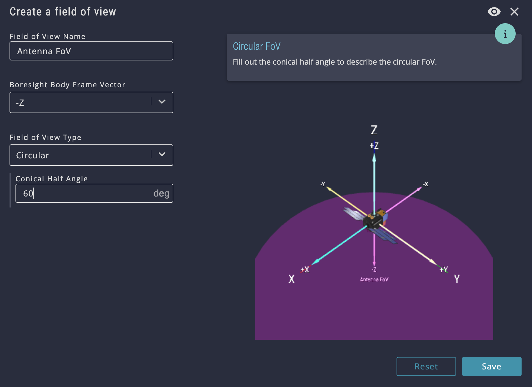 1. Add a field of view